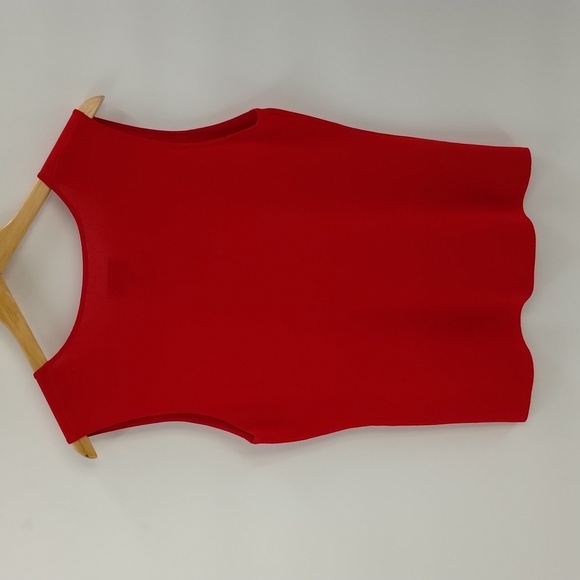 Chico's Designs tank solid red v neck size 3 XL 16 stretch sleeveless - Picture 7 of 7
